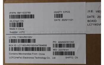 Lenovo 5M11S33765 C-Cover with keyboard, Arabic, Black, Backlight, US