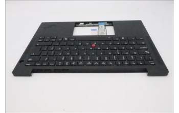 Lenovo 5M11S37340 C-Cover with keyboard, Portuguese, Black, Backlight