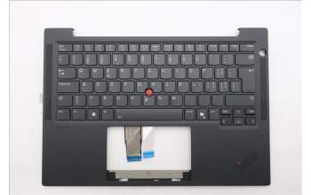 Lenovo 5M11S37724 C-Cover with keyboard, Switzerland, Black, Backlight, WWAN, UK