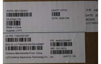 Lenovo 5M11S53521 C-Cover with keyboard, Spanish, Black, Backlight, WWAN, UK