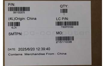 Lenovo 5M11S53579 Lenovo LCD Module, 14\", WUXGA, Touch, Anti-Glare, IPS, 400nit, 45%NTSC, Eclipse Black, W/5MP IR Camera