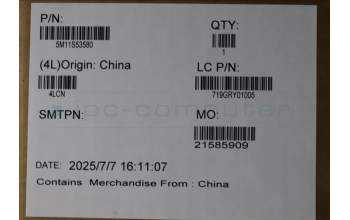 Lenovo 5M11S53580 Lenovo LCD Module, 14\", WUXGA, Touch, Anti-Glare, IPS, 400nit, 45%NTSC, Eclipse Black, W/5MP IR Camera