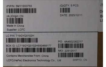 Lenovo 5M11S53755 C-Cover with keyboard, Danish, Black, Backlight, UK