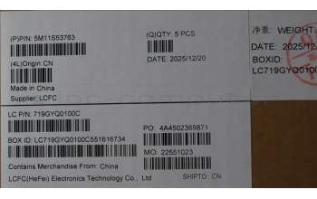 Lenovo 5M11S53763 C-Cover with keyboard, French, Black, Backlight, US