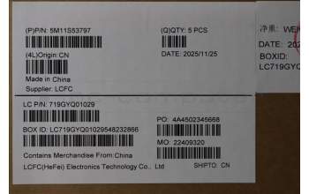 Lenovo 5M11S53797 C-Cover with keyboard, Russian, Black, Backlight, US