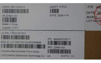 Lenovo 5M11S53814 C-Cover with keyboard, Nordic, Black, Backlight, UK