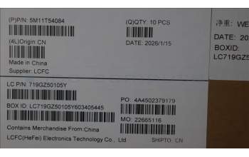 Lenovo 5M11T54084 Keyboard Internal, UK English, Black, Non-Backlight, w/Numpad, UK