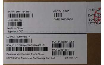 Lenovo 5M11T54319 C-Cover with keyboard, Swedish/Finnish, Black, Backlight, UK