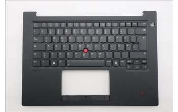 Lenovo 5M11T55139 C-Cover with keyboard, German, Black, Backlight, Smart Card Reader, UK