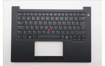 Lenovo 5M11T55199 C-Cover with keyboard, Swedish/Finnish, Black, Backlight, Smart Card Reader, UK