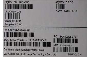 Lenovo 5M11U03800 C-Cover with keyboard, French, Black/White, FingerPrint, WLAN, US