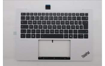 Lenovo 5M11U03802 C-Cover with keyboard, German, Black/White, FingerPrint, WLAN, UK