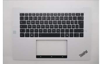 Lenovo 5M11U08053 C-Cover with keyboard, German, White, FingerPrint, UK