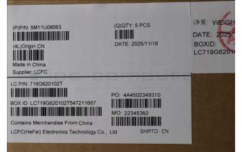 Lenovo 5M11U08063 C-Cover with keyboard, Italian, White, FingerPrint, UK