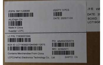 Lenovo 5M11U08088 C-Cover with keyboard, US English Euro, White, FingerPrint, US