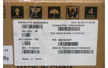 Lenovo 5M20U50872 MECHANICAL Stand Kabelclip,WH,A360 24