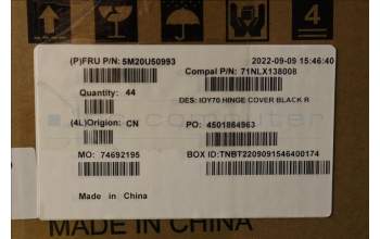 Lenovo 5M20U50993 HINGE_CAP_RIGHT_BLACK,N3-3 27