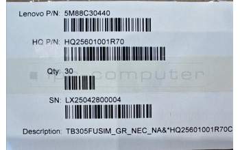 Lenovo 5M88C30440 TB305FU SIM_GR_NEC_NA&*HQ25601001R70 CS