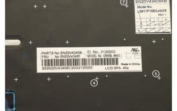 Lenovo 5N20V43481 NB_KYB CMSK-CS20,SV-BL,CHY,SPA
