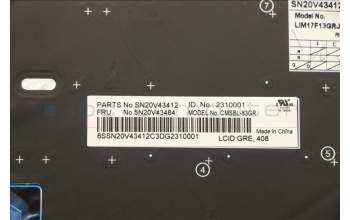 Lenovo 5N20V43484 Keyboard Internal, Greek, Silver, Backlight, US