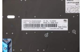 Lenovo 5N20V43497 Keyboard Internal, US English Euro, Silver, Backlight, US