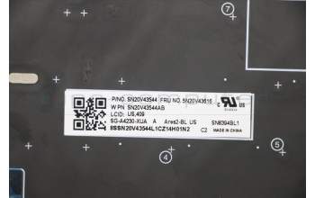 Lenovo 5N20V43616 Keyboard Internal, USA English, Backlight, Silver, US