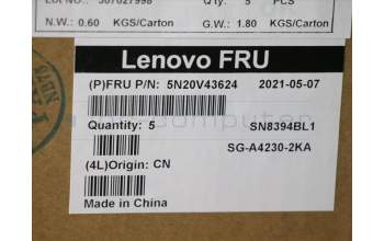 Lenovo 5N20V43624 Interne Tastatur, Dänisch, silber, Hintergrundbeleuchtung