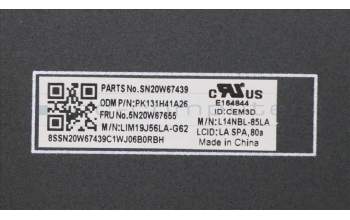 Lenovo 5N20W67655 NB_KYB CS20L FULL KBD CHY,NBL,B,LA SPA