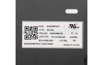 Lenovo 5N20W68190 Keyboard Internal,Spanish,Non_Backlight,w/Number