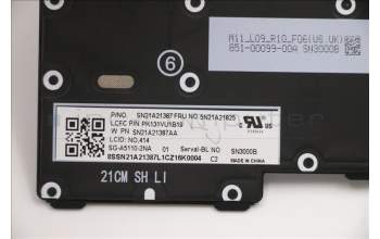 Lenovo 5N21A21825 Keyboard Internal, Norwegian, Black, Backlight, UK