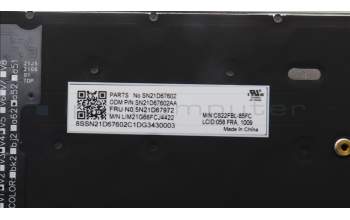 Lenovo 5N21D67972 Keyboard Internal, Canadian French 058, BackLight, Black, UK