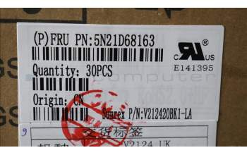 Lenovo 5N21D68163 Keyboard Internal, Spanish LA, BackLight, Black, UK