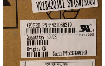 Lenovo 5N21D68219 Keyboard Internal, Swiss, Non-BackLight, Black, UK