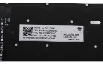 Lenovo 5N21D68313 NB_KYB CS22 FL TOP,GR-BL,CHY,ARA