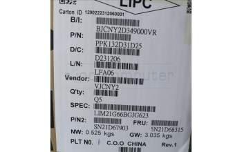 Lenovo 5N21D68315 NB_KYB CS22 FL TOP,GR-BL,CHY,BUL