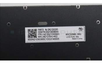 Lenovo 5N21D93663 Keyboard Internal, Hungarian, Black, Non-Backlight, w/Number, UK