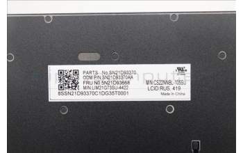 Lenovo 5N21D93668 Keyboard Internal, Russian, Black, Non-Backlight, w/Number, US