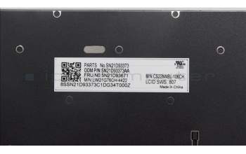 Lenovo 5N21D93671 Keyboard Internal, Swiss, Black, Non-Backlight, w/Number, UK