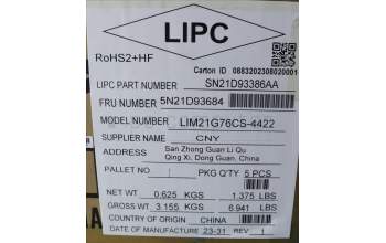 Lenovo 5N21D93684 Keyboard Internal,Czech/Slovak,Black,Non_Backlight,w/Number