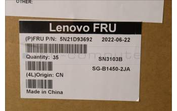 Lenovo 5N21D93692 Keyboard Internal,Belgian,Black,Backlight,w/Number