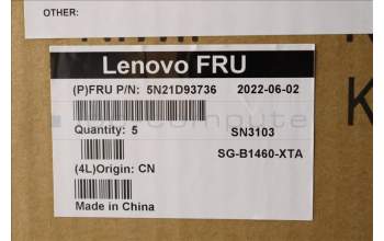 Lenovo 5N21D93736 Keyboard Internal, Hebrew, Black, Non-Backlight, w/Number, US