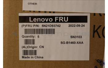 Lenovo 5N21D93742 Keyboard Internal, Russian, Black, Non-Backlight, w/Number, US