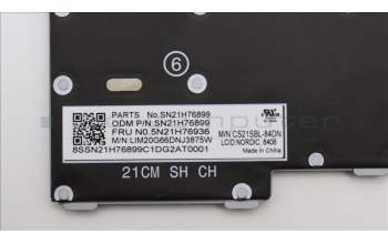 Lenovo 5N21H76936 Keyboard Internal, Nordic, Grey, Backlight, UK