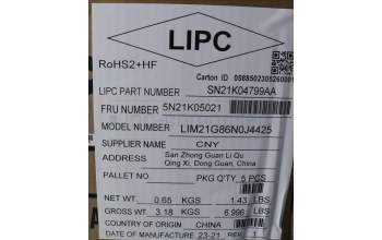 LENOVO 5N21K05021 Keyb T16/P16s G2 /P16v G1 /L15 G4 NO - BL