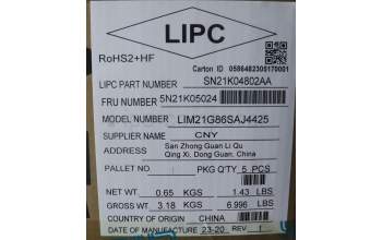 Lenovo 5N21K05024 NB_KYB CS23 NM TOP,BK-BL,CHY,SLV