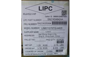 Lenovo 5N21K05064 NB_KYB CS23 NM TOP,BK-NBL,CHY,TUR