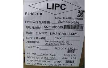 Lenovo 5N21K05065 NB_KYB CS23 NM TOP,BK-NBL,CHY,UK