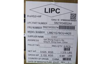 Lenovo 5N21K05074 NB_KYB CS23 NM TOP,BK-NBL,CHY,FRA/ENG