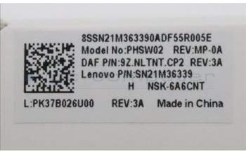 Lenovo 5N21M36341 NB_KYB US-PHSW02-DF-Backlight-KB