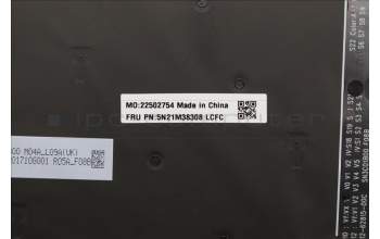 Lenovo 5N21M38308 Keyboard Internal, Belgian, Black, Backlight, UK